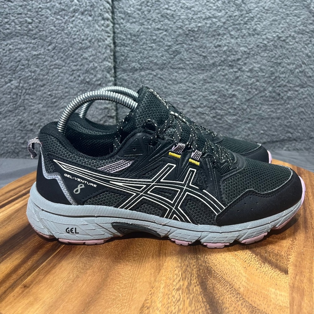 ASICS Gel Venture‎ 8 Women's Black Pink Trail Running Rigid Shoes Size 8.5